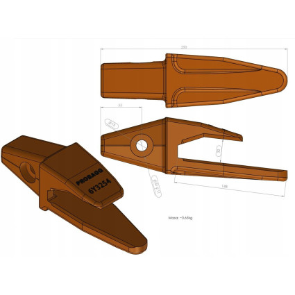 Adapter zęba J250  6Y-3254